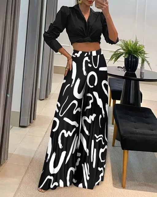 Trendy Printed Pants - Sara-White-S-State of Style