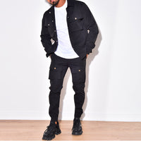 Two-Piece Cargo Set for Men - NomadCargo-Black-S-State of Style