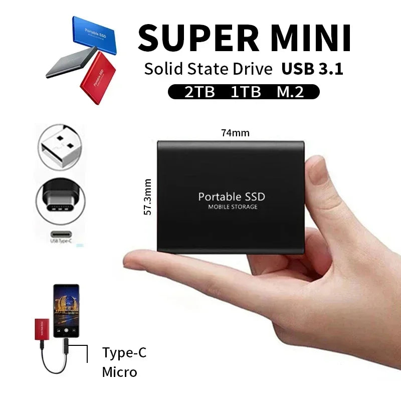 Ultra-Fast External SSD - SpeedDrive Pro-Black-2TB-State of Style
