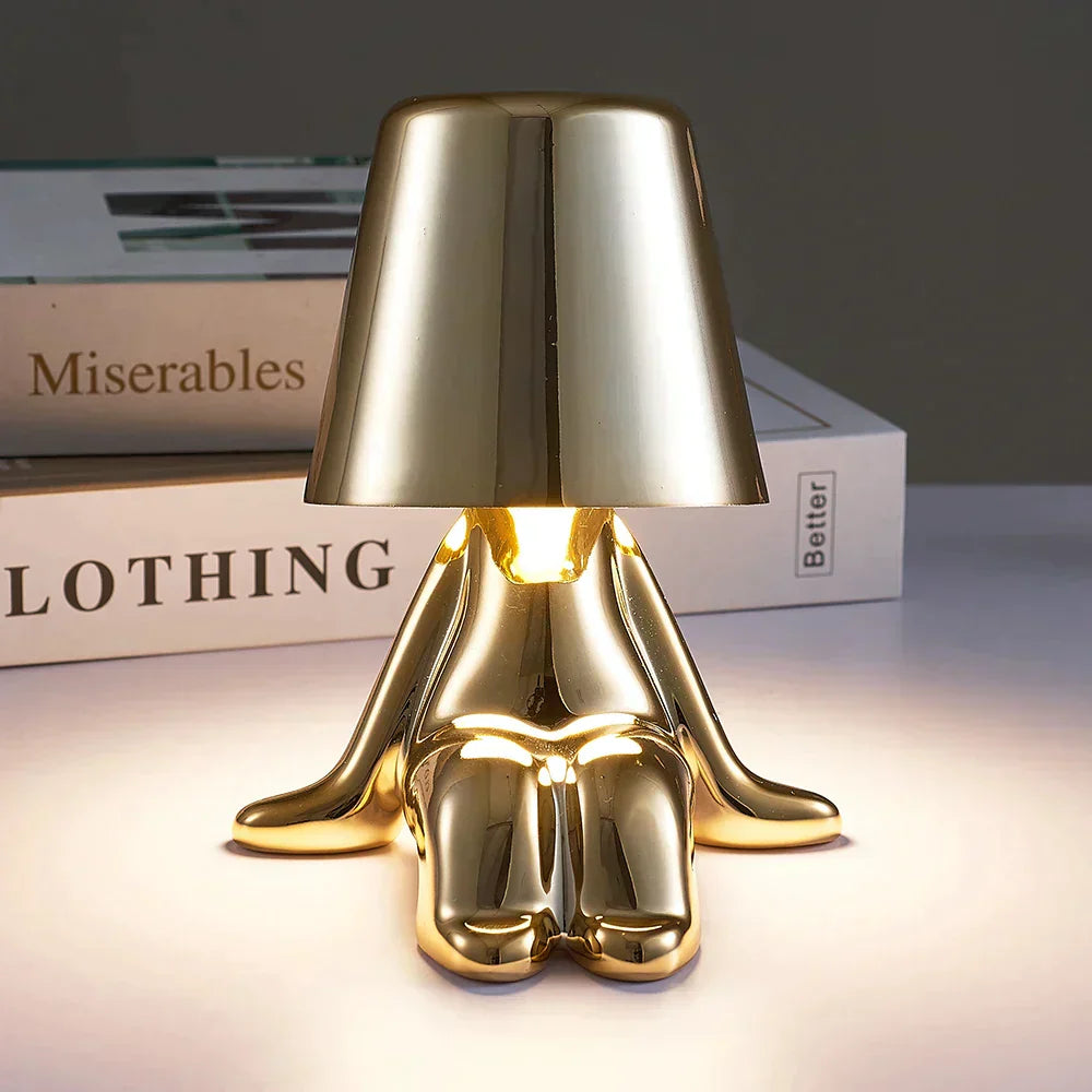 Unique and Atmospheric Table Lamp - GlowCraft-Hugo-Lamp - Silver-State of Style