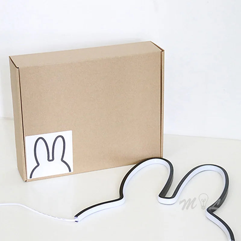 USB Rechargeable Bunny Night Light with Ambient Lighting - BunnyLight-Black-State of Style