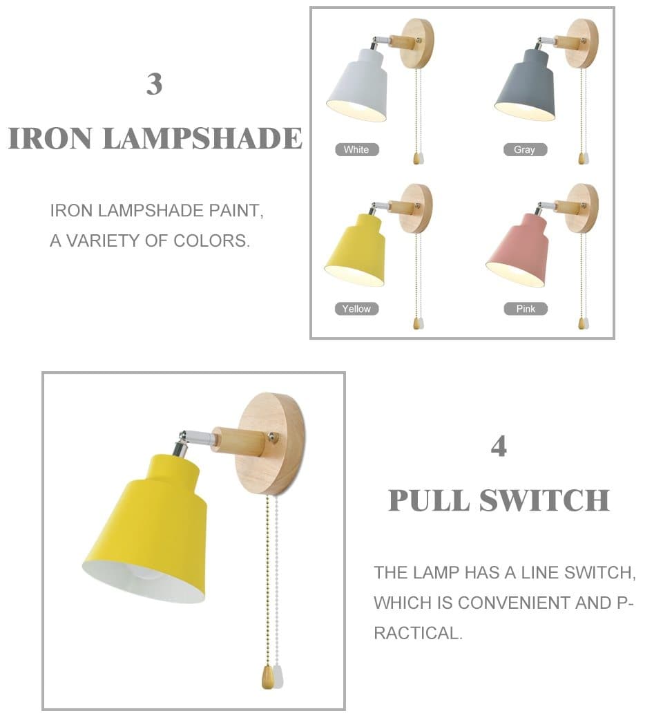Wall Lamp with Pull Switch - TwistGlow-White-With pull switch-State of Style