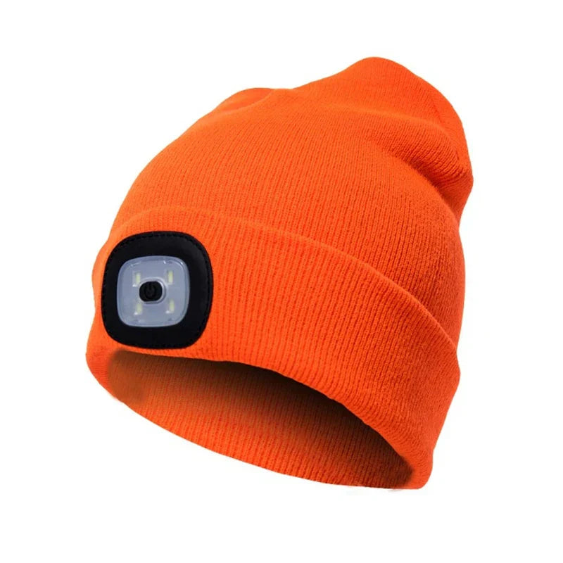 Warm LED Beanie Hat with Light - Robin-Orange-State of Style