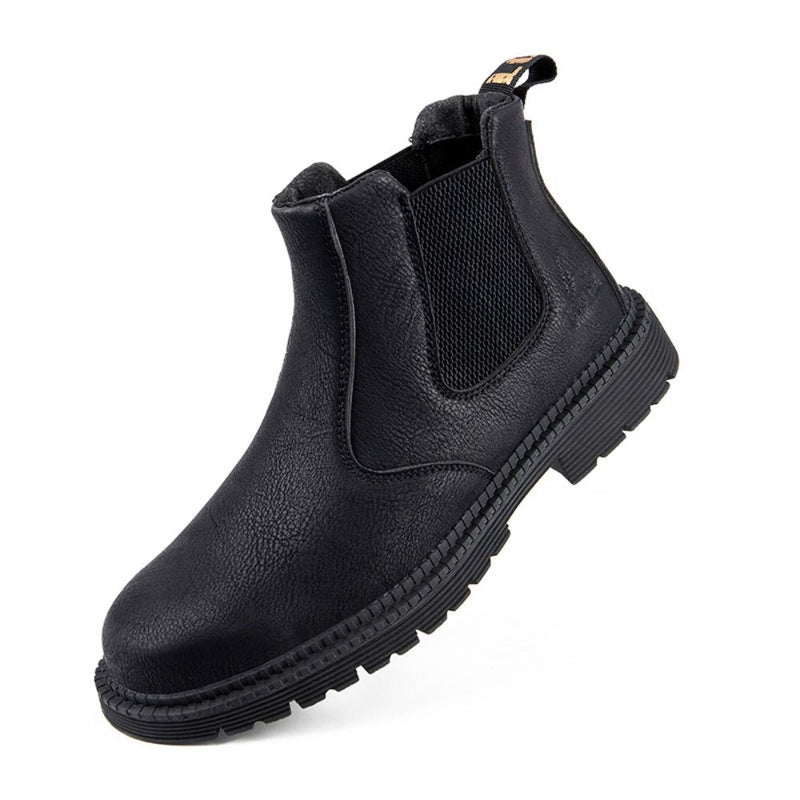 Waterproof Leather Work Boots - Sigvard-Black-6.5-State of Style