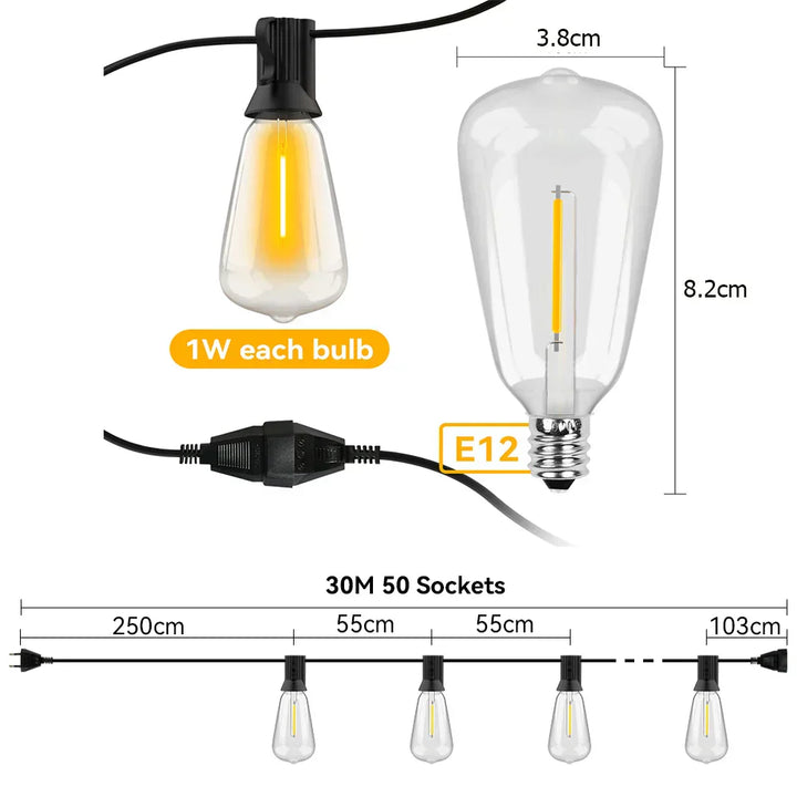 Waterproof LED Light String - LumiGlow-3000 cm-State of Style