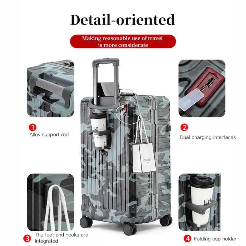 Wide Grip Hard Shell Suitcase - Zagreb-Gray-S (47 L)-State of Style
