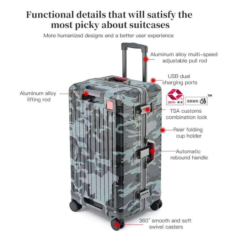 Wide Grip Hard Shell Suitcase - Zagreb-Gray-S (47 L)-State of Style
