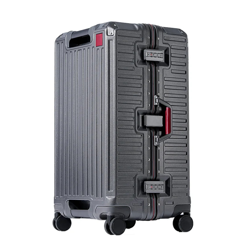 Wide Grip Hard Shell Suitcase - Zagreb-Gray-S (47 L)-State of Style