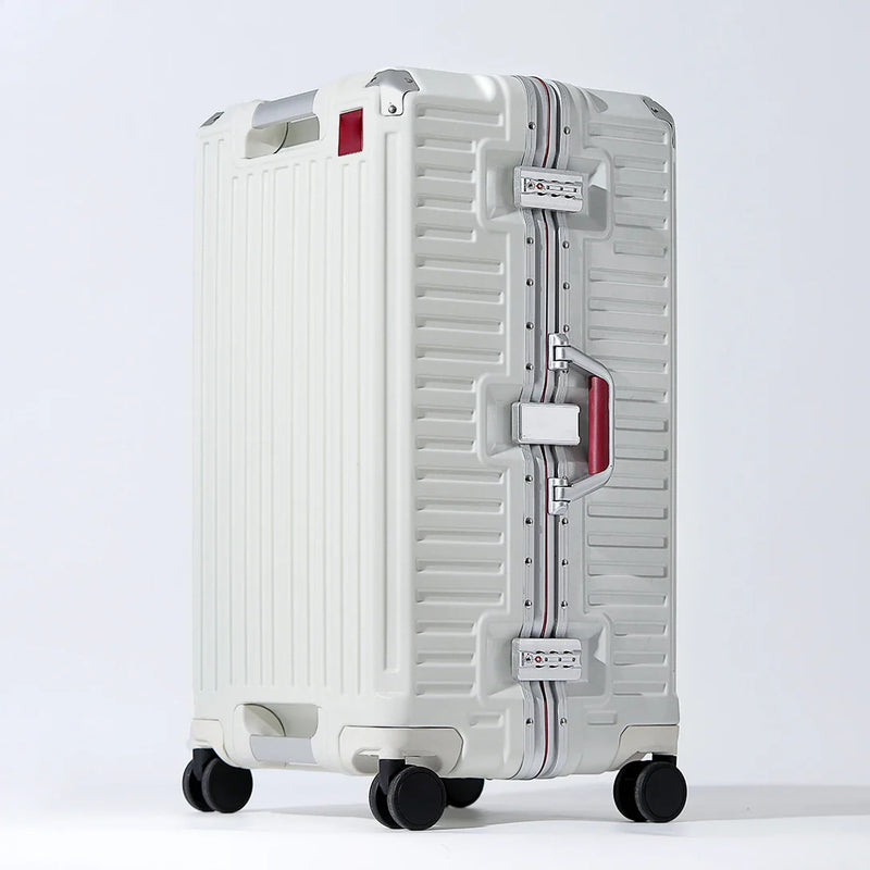 Wider grip hard shell suitcase – Lisbon-White-S (45 L)-State of Style