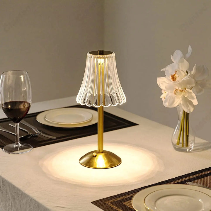 Wireless Table Lamp with Crystal Decor and Dimmable Lighting - GlamLight-State of Style