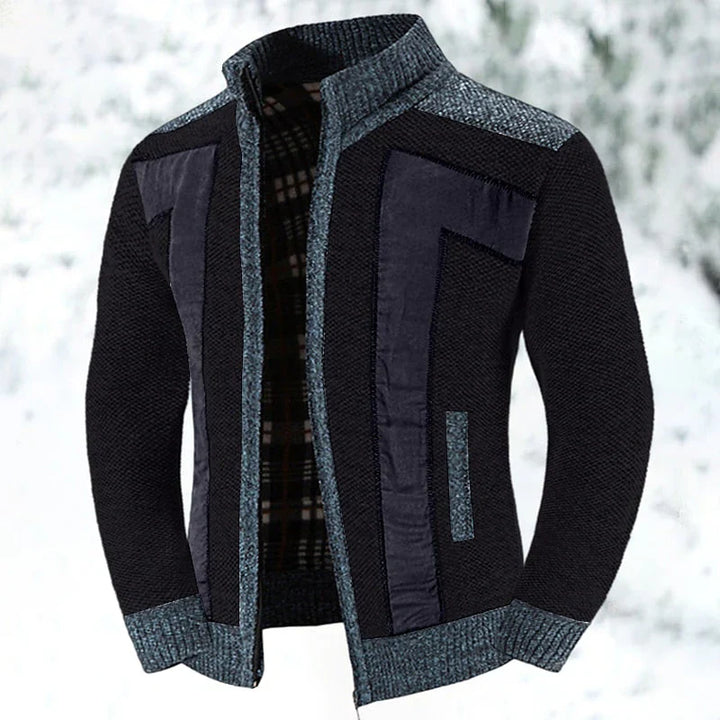 Wool Vest with Zip and Sweater - Leon-Black-S-State of Style