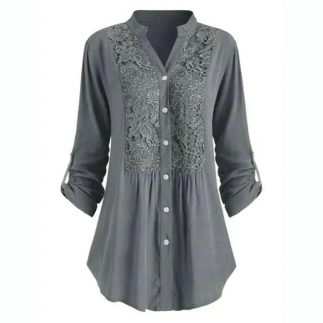 Xandra Blouse | Long & Elegant-Grey-S-State of Style