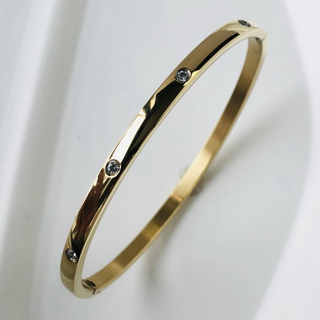 ZIRCON INLAY BRACELET-Golden Ten-58-60mm-State of Style
